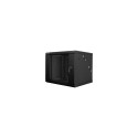 Lanberg 19" kaheosaline seinakinnitusega 9U/600x600 (tasapinnaline pakk) must rack-kapp | Lanberg