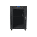 Lanberg Rack cabinet 19" free-standing 15U/600x800 (flat pack) with glass door lCD V2, black | Lanbe