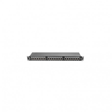 Lanberg 24-porti 1U 19" CAT.5E FT varjestatud patch paneel kaablikorraldajaga PPS5-1024-B must