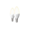 Philips Hue LED smart bulb multipack, BT, White, E14, candle-shaped, 2-pack