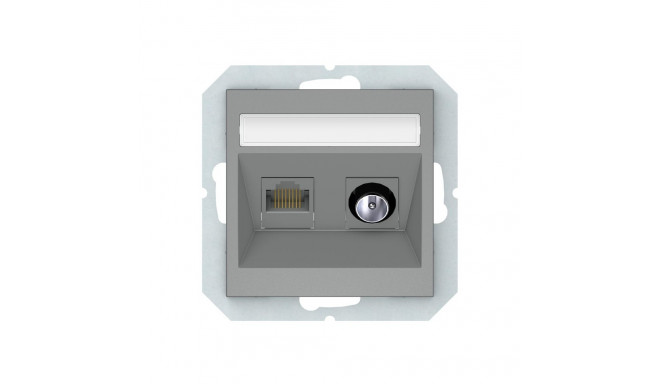TV+COMP SOCKET GREY TVL/KLRJ45-16E2-02QR