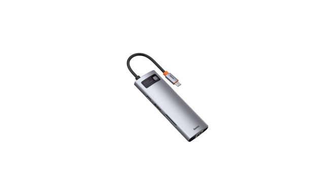 Baseus Metal Gleam Series Hub 8in1, USB-C to 3x USB 3.0 + HDMI + USB-C PD + Ethernet RJ45 + microSD/