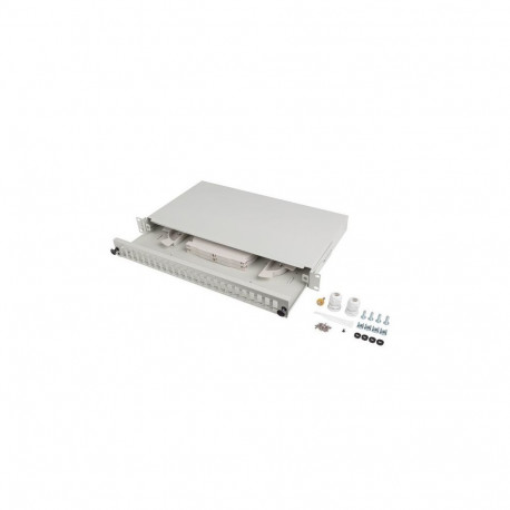 LANBERG 24XSC DUPLEX / 24XLC QUAD RACK 19" 1U FIBER OPTIC DISTRIBUTION FRAME GRAY + ACCESSORIES