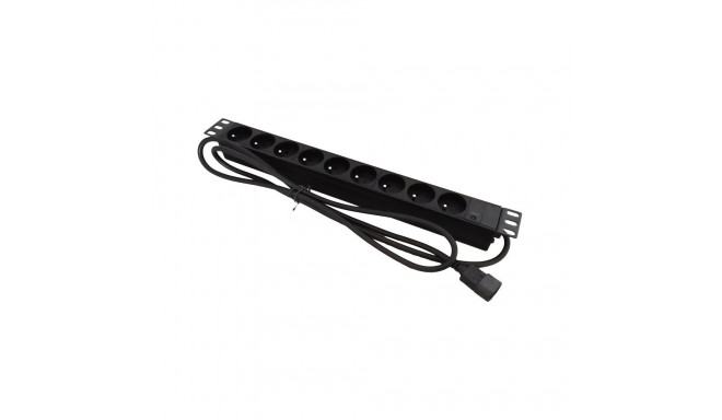 Alantec PZ09U toitepikendus 1,8 m 9 AC pesa sisetingimustesse must