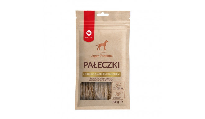 MACED Rabbit sticks with apple and addition of beetroot - Dog treat - 100g