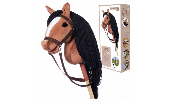 Koń na kiju hobby horse hoppihorse a3 bay - ciemny brąz, maść gniada