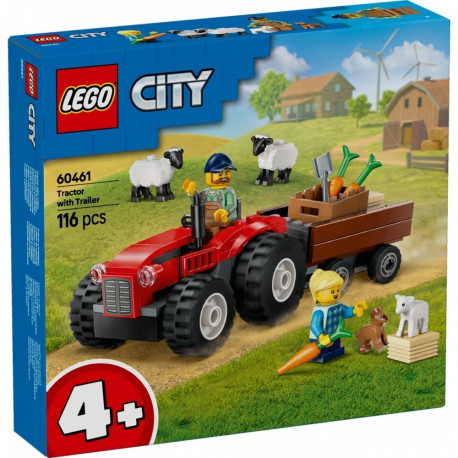 Klocki city 60461 punane traktor haagise ja lambaga