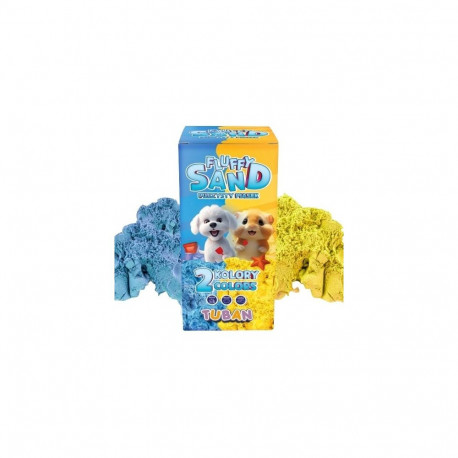 Piasek fluffy - zestaw niebieski i żółty