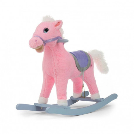 Koń na biegunach Łatek pink