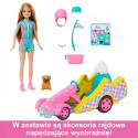Lalka barbie stacie i pojazd filmowy gokart