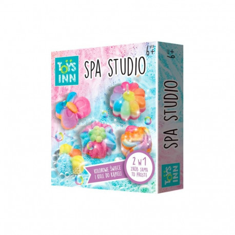 Zestaw kreatywny spa studio flower świece i kule do kąpiel