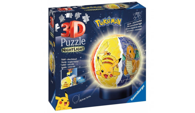 Puzzle 72 elementy 3d Świecąca kula pokemon
