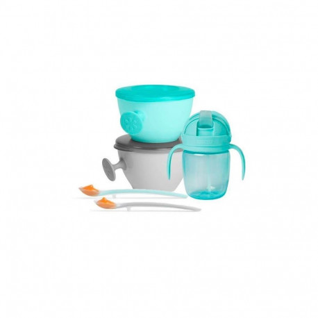Zestaw jedzeniowy easy-feed teal/grey