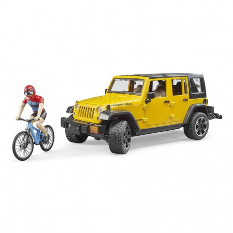 Jeep wrangler rubicon z rowerem i figurką