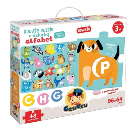 Duuuże puzzle z dziurką alfabet