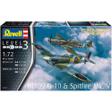 Model plastikust bf109g-10 ja spitfire mk.v