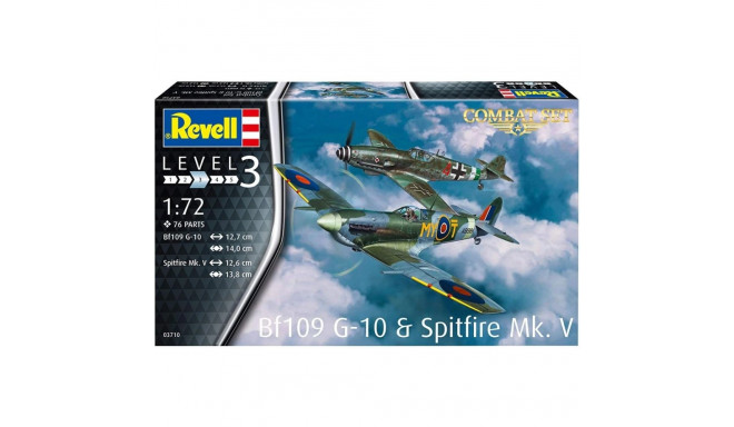 Model plastikust bf109g-10 ja spitfire mk.v