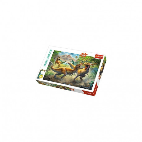 Puzzle 160 elementów walczące tyranozaury