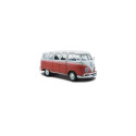 Metallist mudel volkswagen samba valge-punane