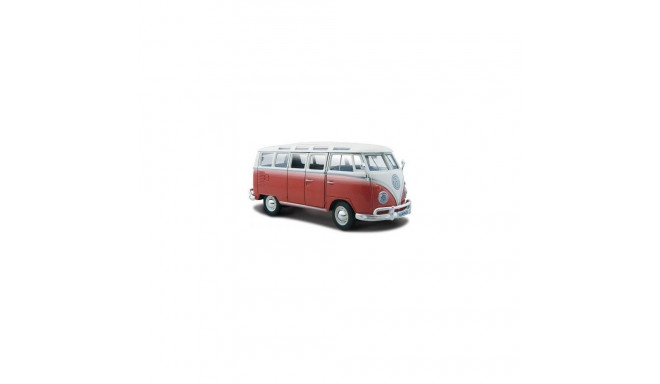 Metallist mudel volkswagen samba valge-punane