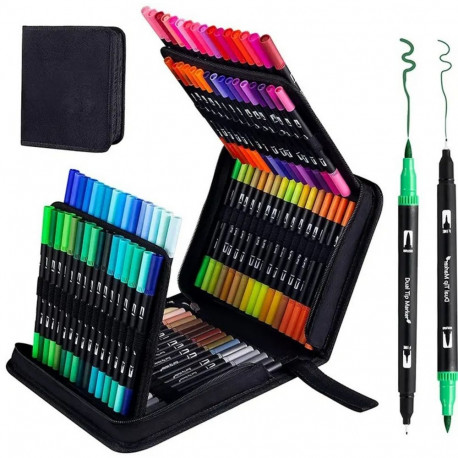 värviliste kahepoolsete veekindlate markerite komplekt 120 osa