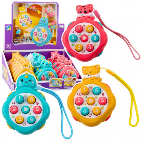 mini whack-a-mole osavusmäng loomad numbrid värviline komplekt