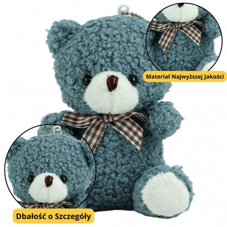 Miś Pluszowy Brelok Zawieszka Ozdoba Granatowy 8cm