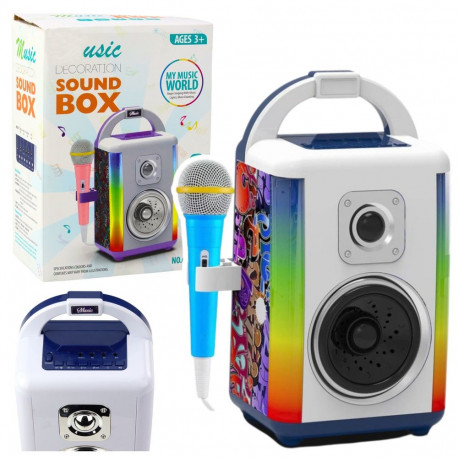 muusikakomplekt Sound Box mikrofon kõlar bluetooth MP3 salvestus LED
