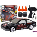 Autko Sportowe Zdalnie Sterowane R/C 1:24 Czarne Wymienne Koła