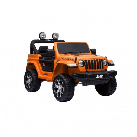 Jeep elektriauto Rubicon 4x4 LED-tuled MP3 kaugjuhtimispult, oranž