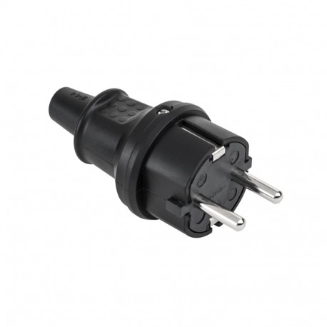 Wtyczka typu niemieckiego 16A/250V- IP44 (gumowa czarna) 2237