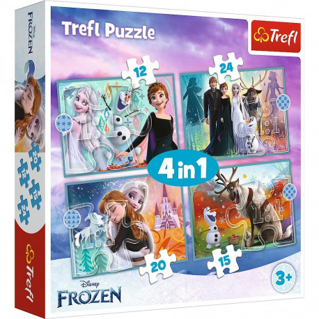 Trefl 34381 Frozen erakordne maailm pusle - 4-ühes (12, 15, 20, 24)