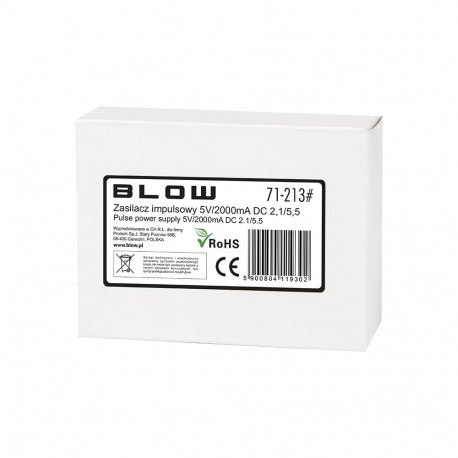 71-213# impulsstoiteallikas 5v/2000ma 2,1/5,5