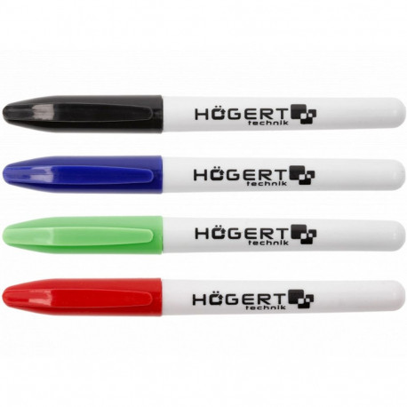 Hogert Markers HT3B781, 4 pcs, black, blue, green, red, permanent, indelible, for wood, steel, concr
