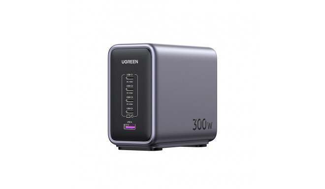 Lauapõhine kiirlaadija Nexode 300W USB-A + 4xUSB-C QC4.0+ PD3.1, must