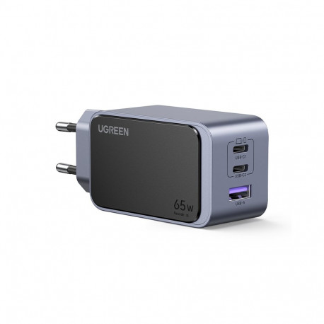 Wall Quick Charger Nexode S GaN 65W USB-A + 2xUSB-C QC4.0+ PD3.0, Grey