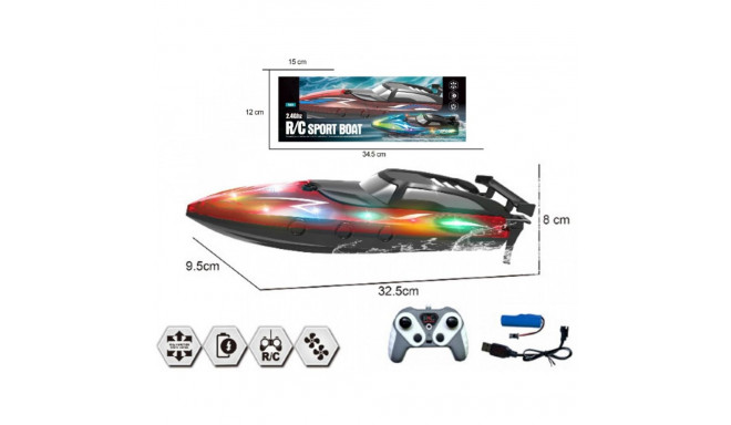 Motorówka 2,4 G, R/C ładowarka USB, świecąca