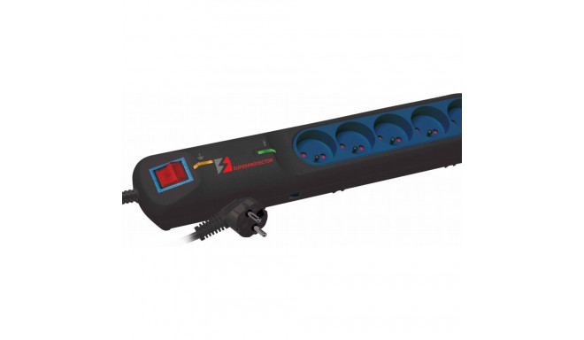 Listwa przeciwprzepięciowa LFT-2005, 3L EMI/RFI, 5,0m, czarna