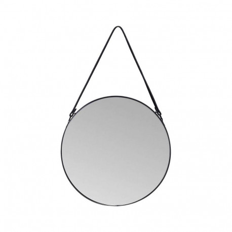 HANGING MIRROR PERITO ROUND 60 CM BLACK
