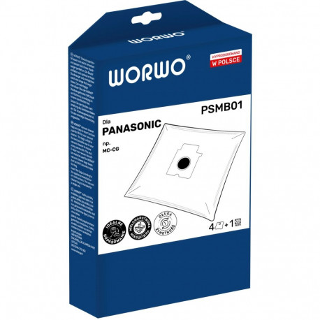 Vacuum bags WORWO PANASONIC C-2E /set 4 + filter / PSMB01