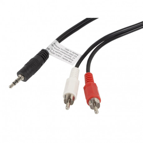 Lanberg cable Minijack 3.5mm (M) 3pin - 2xRCA (Chinch) (M) 1.5m