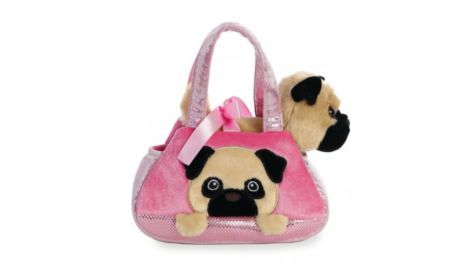 AURORA Fancy Pals plush toy pug in a bag, 20 cm