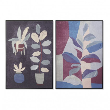 Maal DKD Home Decor 83 x 4,5 x 123 cm Kwiaty Kaasaegne (2 Ühikut)