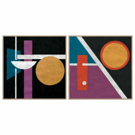 Maal DKD Home Decor 83 x 4,5 x 83 cm Abstraktne Kaasaegne (2 Ühikut)