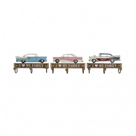 Seina riidepuu DKD Home Decor 29 x 8 x 17 cm Metall Vintage Puit MDF (3 Tükid, osad)
