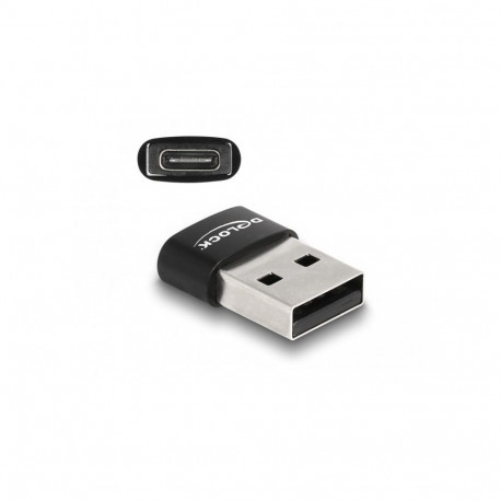 "DELOCK USB 2.0 Adapter USB Typ-A St > USB Type-C Bu schwarz"