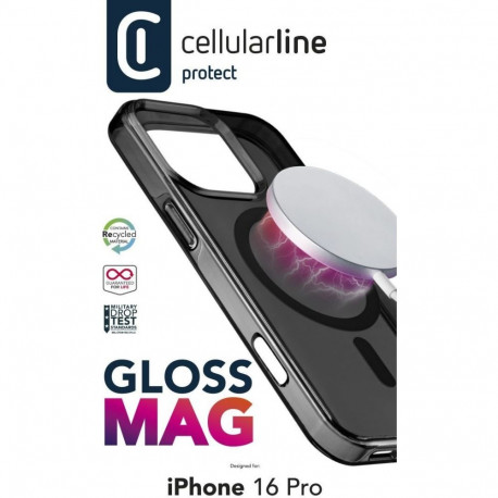 "Cellularline Gloss MagSafe Case MAG iPhone 16 Pro Black"