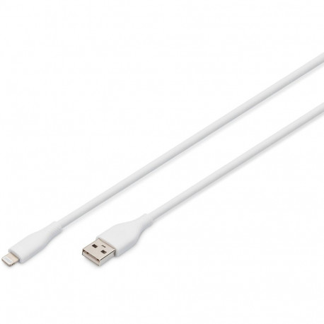 "DIGITUS USB 2.0 Kabel Typ A-Lightning Silikon 2m MFI weiß"