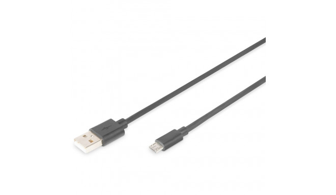 "DIGITUS USB 2.0 Anschlusskabel Typ A -mikro B St/St 1.0m, sw"