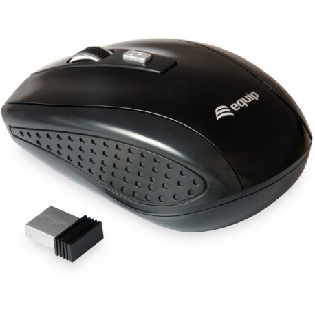 "Equip Optische Maus kabellos USB Travel 4 Tasten R+L schwarz"